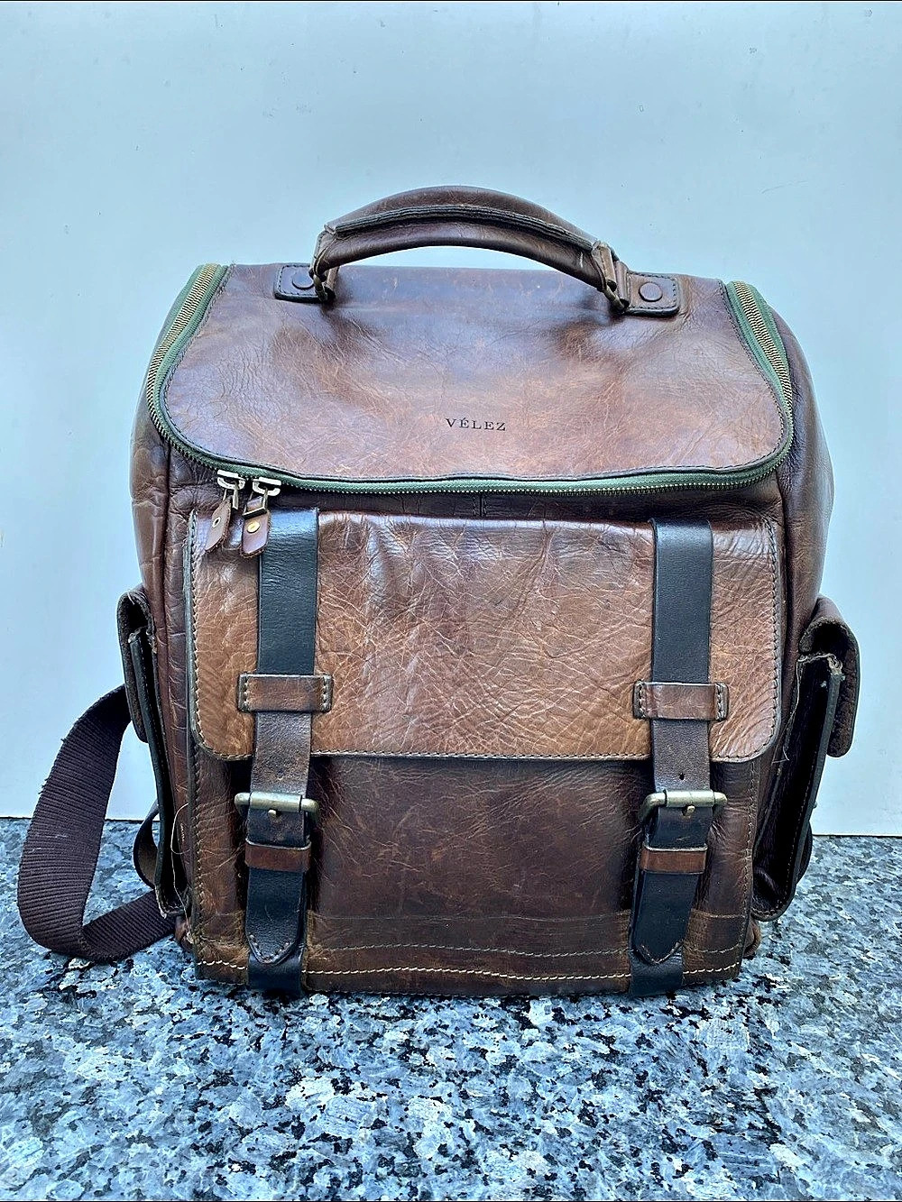 Velez Top Grain Leather Backpack - 15.5 Inch Laptop Bag - READ Some Damage